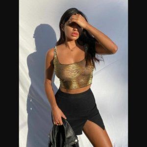 Princess Polly Lioness Black Lola Mini Skirt M